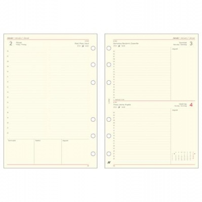 Kalendárium betét, tervező, napi, "L", SATURNUS, chamois 2026